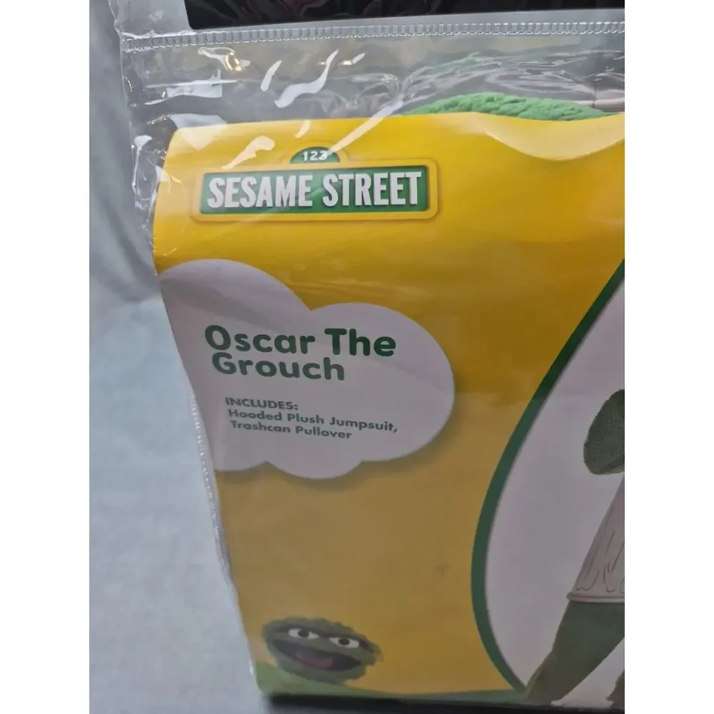 Spirit Halloween Oscar the Grouch Costume Halloween Cosplay Child XL 14-16 NEW - Picture 2 of 7